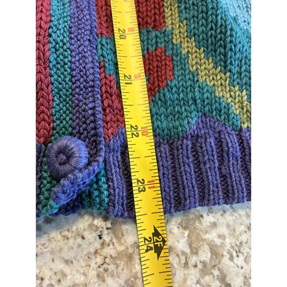 RARE Peruvian Connection Cardigan Sweater Sz L Floral Colorful 100% Pima Cotton - Picture 9 of 9